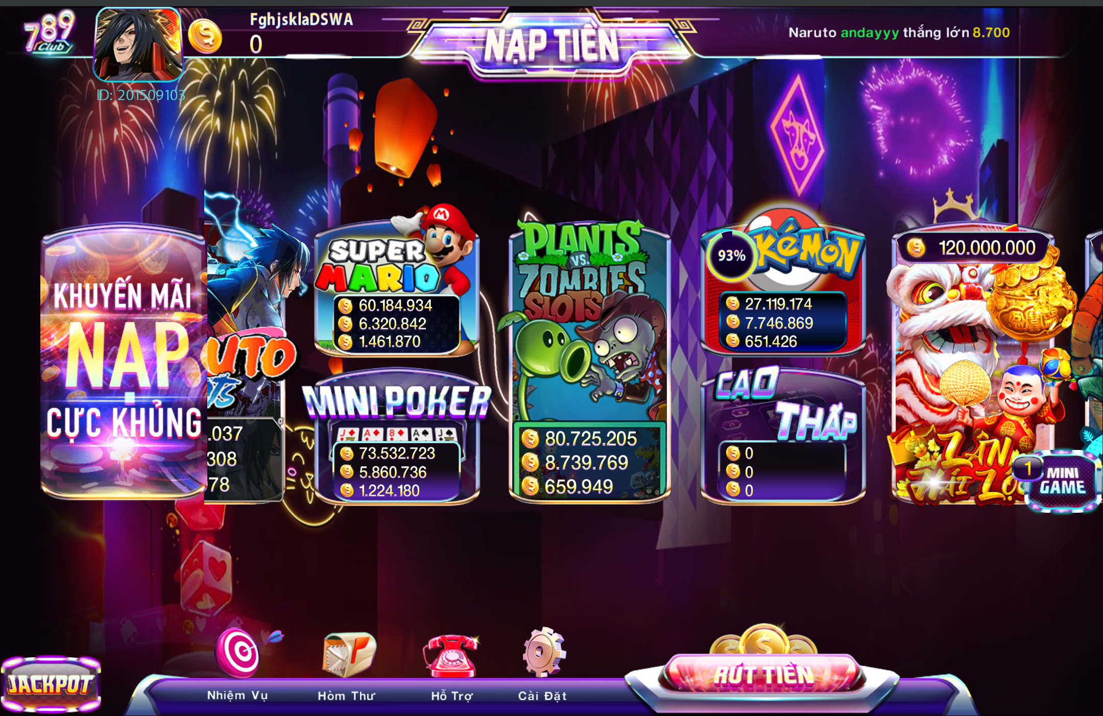 Đa dạng mini game hấp dẫn