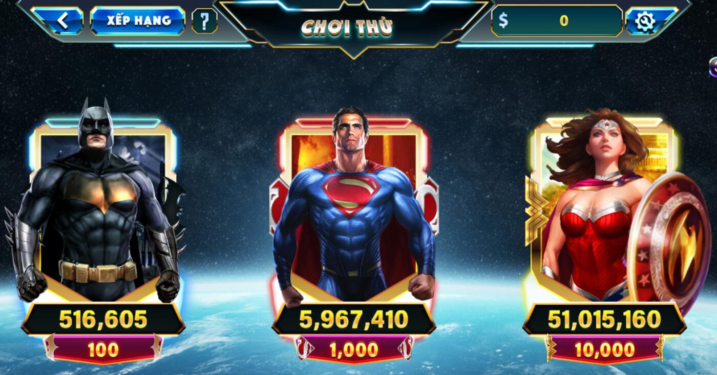 Hướng dẫn anh em cách chơi nổ hũ Justice League 789 Club apk