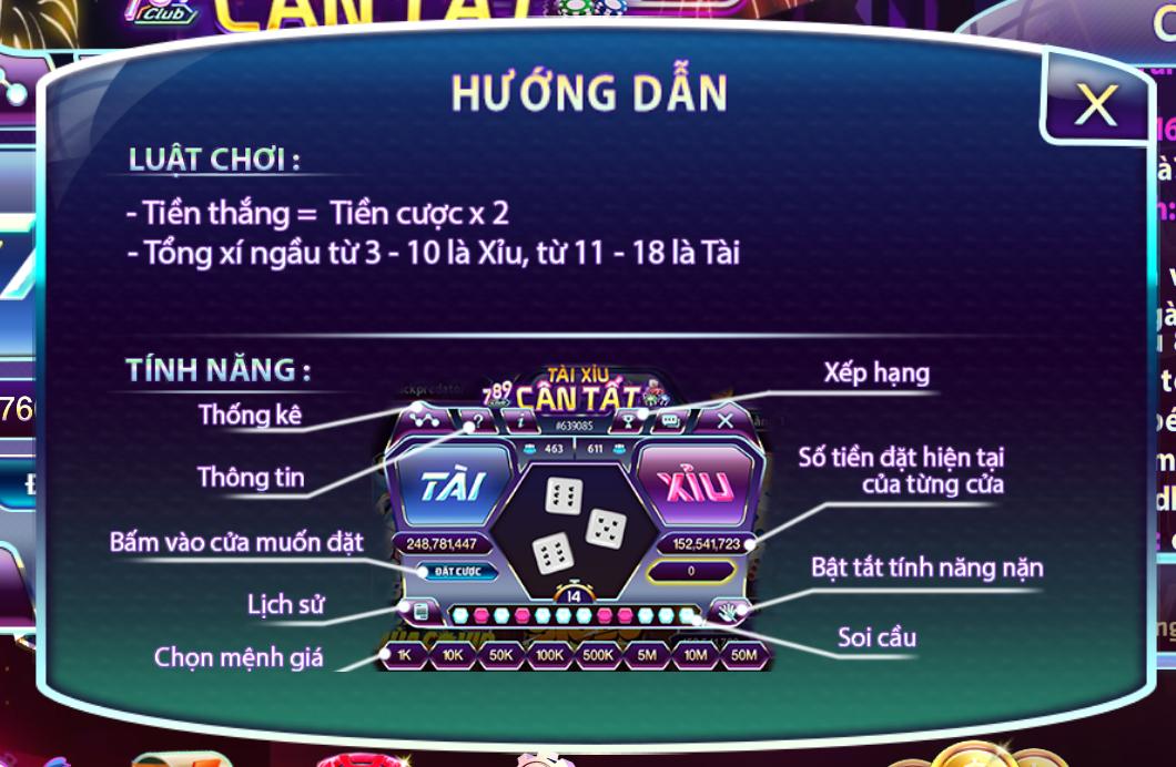 Bật mí luật chơi Tài xỉu 789club web cần nắm rõ cho tân thủ