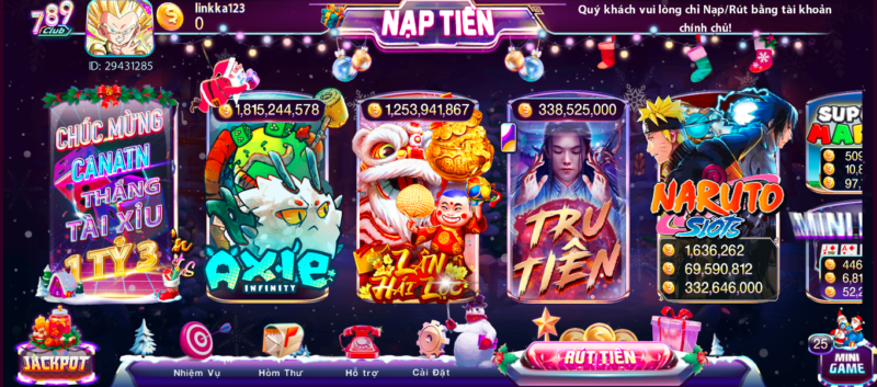 Giới thiệu về trò chơi slots Lân hái lộc trong 789club web