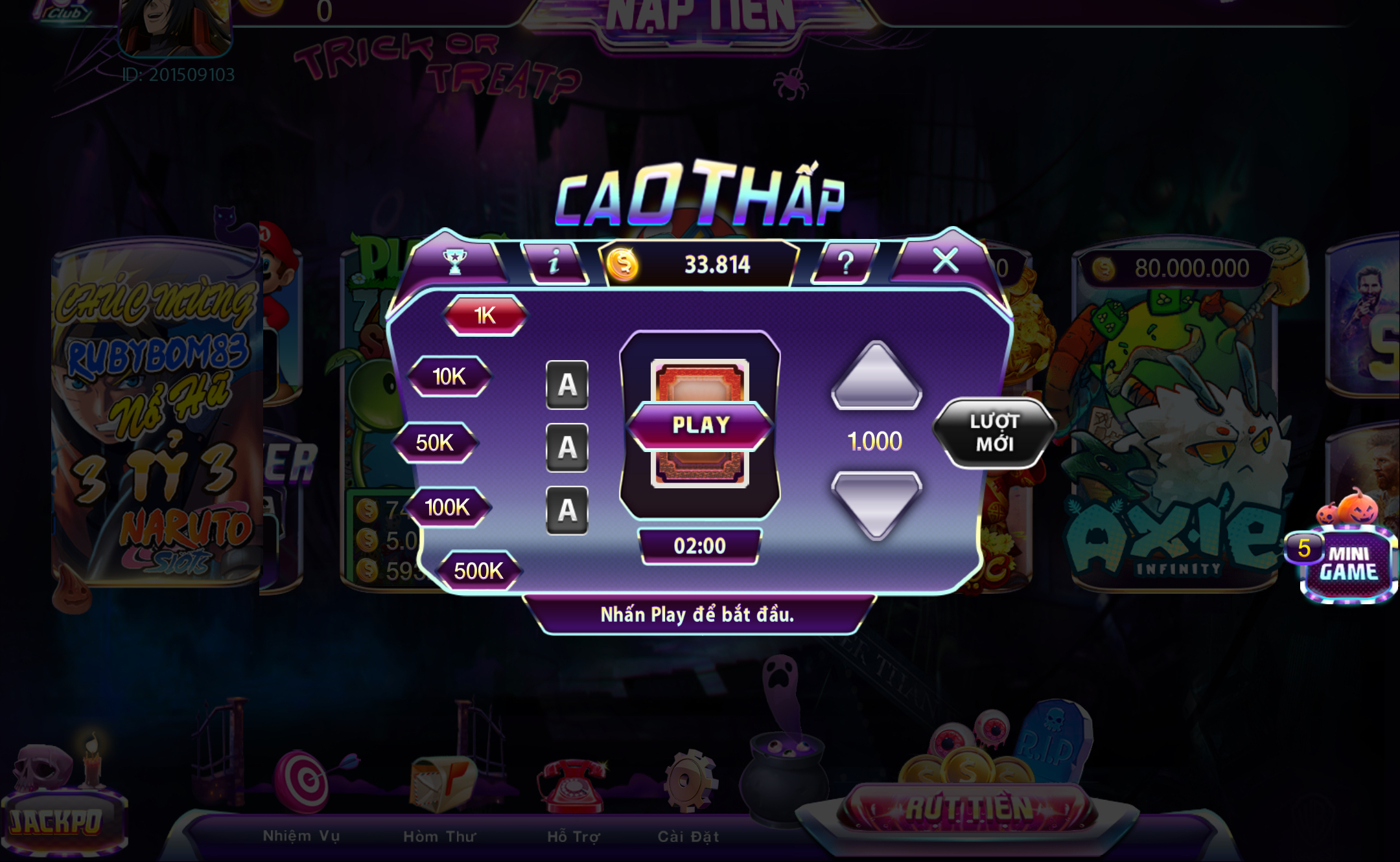 Cách chơi mini game Cao thấp tại 789 club dành riêng cho tân thủ