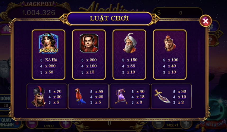 Ưu điểm nổi bật khi chơi Aladin Slots khi tải 789club